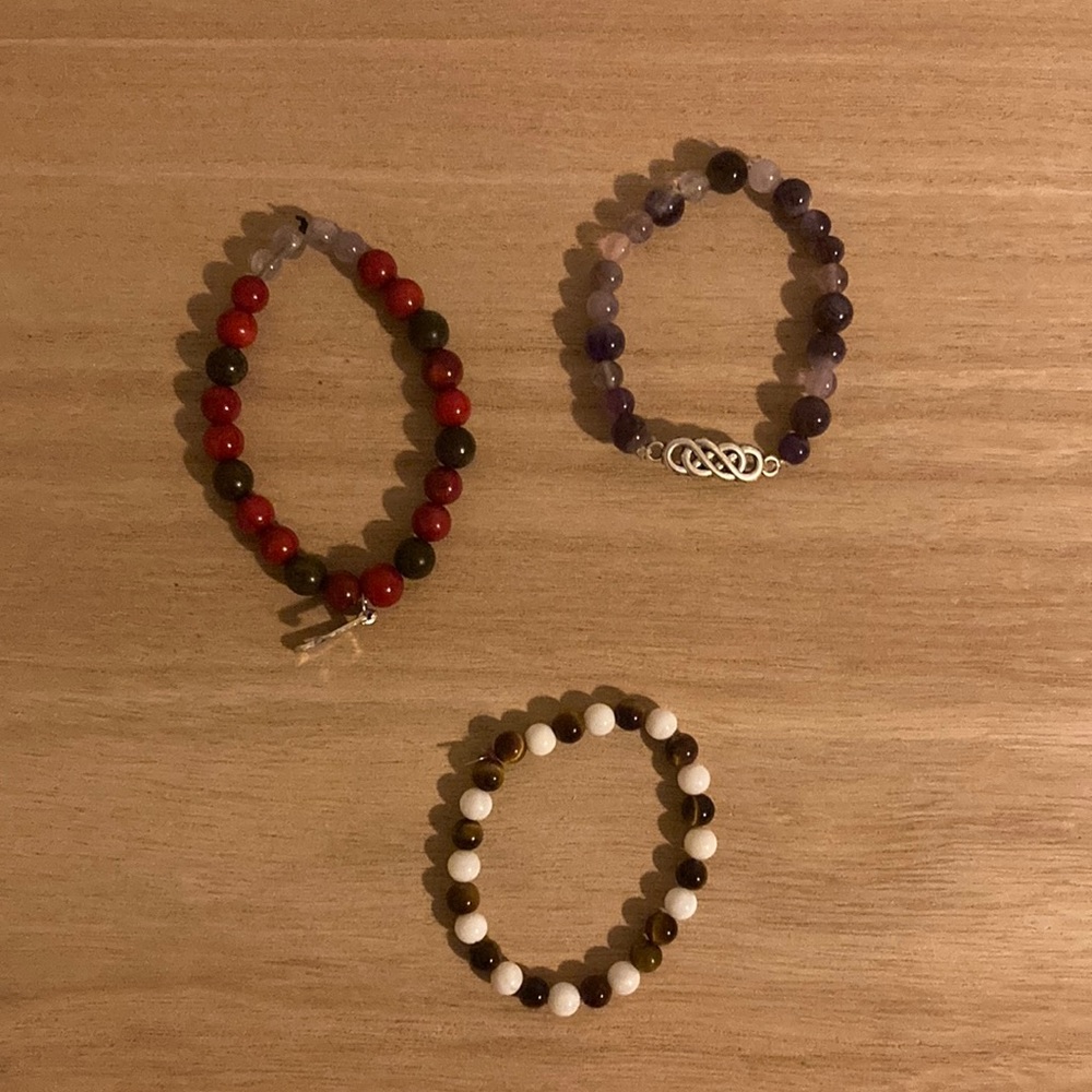Real gemstone bracelets